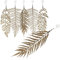 com-four® 6X Christbaumschmuck - Glitzernde Hängedekoration - Glitzerzweig mit Dekosteinen zum Aufhängen - Weihnachtsbaumanhänger 34 cm [Auswahl variiert] (goldfarben/rosé)