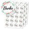 DPKOW 60 Danke Aufkleber mit Blumenmotiv, Rund Hochzeit Danke Sticker Deko für Geschenk Verpackung Etiketten Anhänger, Handgefertigte Karten Umschläge Danke Aufkleber für Taufe Kommunion Geburtstag