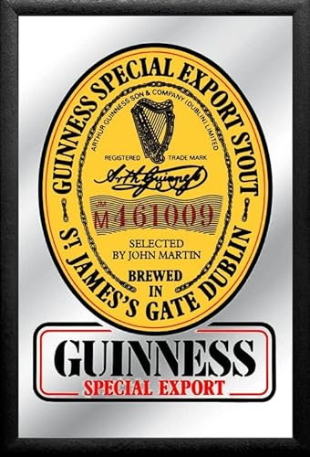 Guinness Wappen Spiegel Mirror Wandspiegel Bar Restaurant Bier Beere