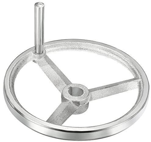PATIKIL 193mm/7.6 Handrad 1Pack Guss Eisen Verchromt für Mehrere Drehbänke Silberton