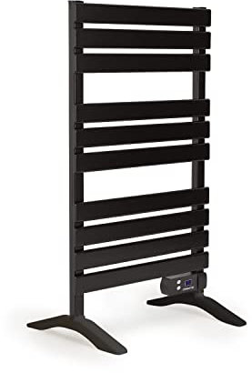 CREATE / Warm Towel 500W / Scaldasalviette Nero con Piedi / 103x5x55 cm/per Pavimento o Parete, Timer, Schermo LCD, Basso consumo, termostato.