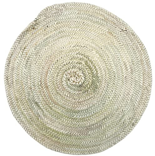 Marrakesch Runder Teppich 60cm handgeknüpft aus Palmenblatt | Teppiche Pampa rund als Boho Wanddeko