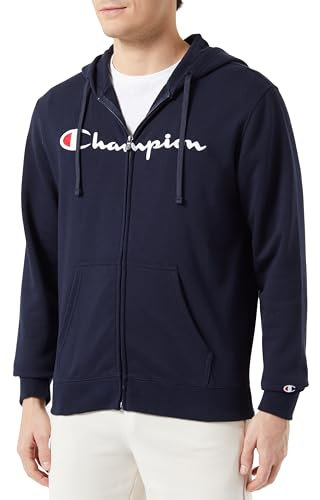 Champion Herren Legacy Icons-Heavy Spring Terry Full-Zip Hooded Sweatshirt, Marineblau, L