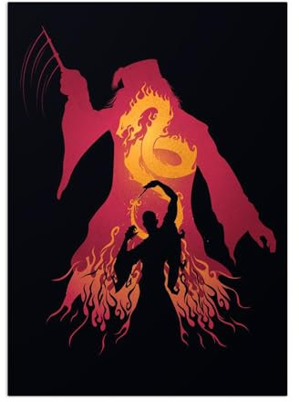 Displate Metall poster Wizarding World Dumbledore vs. Voldemort Größe L
