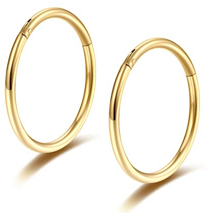 Gold Scharnier Helix Piercings Gold 16g Scharnier Septum Piercing G23 Titan Nahtlose Clicker Daith Tragus Snug Sleeper Top Knorpel Ohrpiercing Ohrringe 6mm