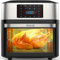 Air Fryer Oven Large 20 QT, 10-in-1 Toaster Oven Air Fryer Combo with Window for Family, Airfryer Oven with Rotisserie, 3 Dehydrating Racks, ETL Certified