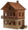 Amagogo DIY Holzhaus Montieren, 1/72 Gebäude Modellhaus, Holz Puzzle Unassembly Holz Modell Kits Haus, Diorama Layout Landschaft Layout