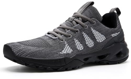 WateLves Laufschuhe Herren Damen Turnschuhe Atmungsaktiv Sportschuhe Leichtgewichts rutschfeste Walkingschuhe (101 grau, 42EU)