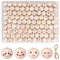 100 Stück Holzperlen mit Gesicht 20mm Holzkugeln Holzköpfe mit Gesicht für Sorgenwürmchen Natur Smile Face Bastelperlen Rund mit Holz für DIY Bastelarbeiten Bastelbedarf Schmuck Armband Halskette