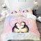 SMchwbc Pinguin Bettwäsche 135x200 Pinguine Kinderbettwäsche für Jungen Mädchen, Biber Bettwäsche Set 3D Drucken 100% Mikrofaser Pinguin Bettbezug Und Kissenbezug (140 x 210 cm,1)