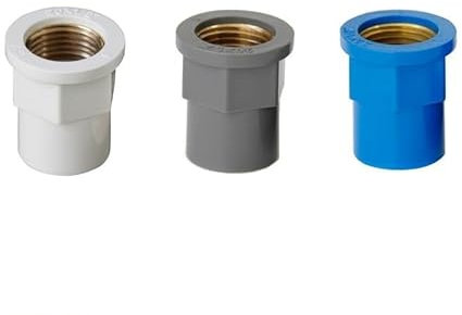 PVC Pipe Connector Metric 20,25,32mm Solvent Weld Socket to 1/2,3/4,1 Brass Female BSP Thread Pipe Fitting Joint Adapter (Color : Blue, Size : 25MM - 3I4 INCH_1 PCS)
