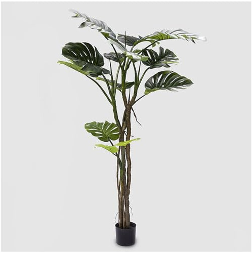 EDG - Enzo De Gasperi Monstera pianta Artificiale Finta con Vaso da Interno o Esterno H180 cm