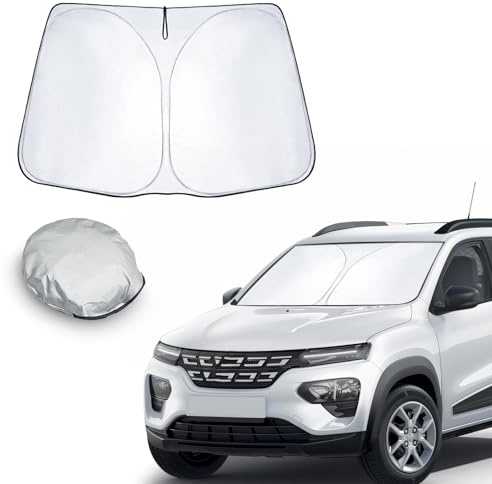 CDEFG Compatible avec Dacia Spring EV 2022-2024 2025 Protection Solaire pour Pare-Brise Avant Parasol Pare-Soleil Pare-Brise Pare-Soleil Voiture Pare-Soleil Spring EV Accessoires