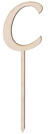 Sallys Cake Topper Buchstaben nachhaltig aus echtem Holz, ökologisch abbaubar, zum Bemalen oder Einsprühen - Tortendeko Kuchendeko Cupcake Kuchen Torten Geburtstag Party (C)
