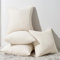 Topfinel 4er Set Samt Kissenbezug Kissenhülle Kopfkissenbezug Dekorative Dekokissen Couchkissen Deko Bezug Sofakissenbezug für Wohnzimmer Schlafzimmer Büro 50x50 cm,Cord-Creme