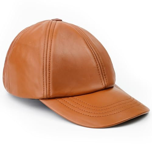 Royal Phoenix® Ledercap aus echtem Nappaleder in Braun - Zeitloses Design - Stilvolle Baseball Cap mit erstklassiger Verarbeitung - Perfekt für jeden Anlass