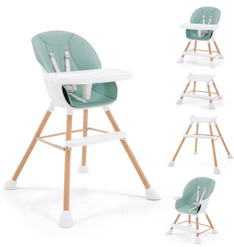 Seggiolone Pappa per Bambini 6 in 1, seggiolone per l'allattamento, seggiolone regolabile e convertibile per bambini piccoli e neonati, portatile/leggero