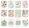 Sxutop 12 Stück Poster Blumen Bunt Kunstdrucke Set Poster Grüne Pflanzen Wandposter Aesthetic Vintage Wandbilder Poster Wanddeko auf Leinwand für Wohnzimmer,Schlafzimmer,Esszimmer, 15*20cm,Ohne Rahmen
