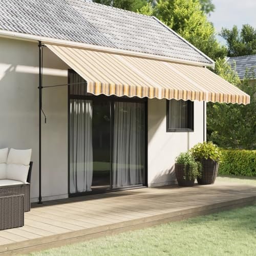 Baziroo Markisenbespannung Außen Markisenstoff Sonnenschutz Stoff Witterungsbeständige Markise Ausfahrbare Markise Markisen Ersatzstoff Wechseln Markisenstoff 430x295 cm Mehrfarbig Polyester