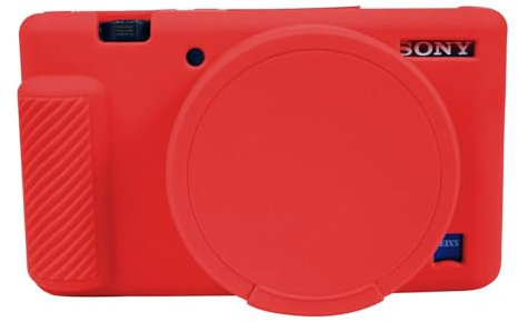 Camera Case for Sony ZV-1, ZV1 Camera Cover Silicone Camera Sleeve Body Skin Protective Case with Removable Lens Cap for Sony ZV 1 Digital Camera,Red