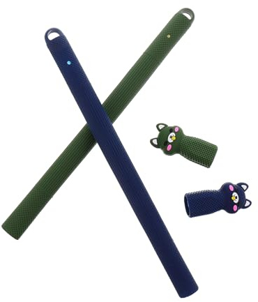 CIYODO 2 Stück Anti-rutsch Silikon Stifthüllen Für Digitalen Stift Stoßfeste Rollfeste Schutzkappen Im Cartoon Design Kompatibel Mit Ipad Handschmeichelnde Flexible Federmäppchen Strapazi