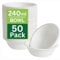 50 Pack Strong Paper Bowls – 240ml Small Disposable Compostable Bagasse Bowl for Party – (4.5 x 1.77 inches) Biodegradable Microwavable Soup Bowls - Dessert Milk Salad Cereals Christmas