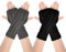 AUYAO 2Pcs Winter Armstulpen Damen Thermo Gestrickte Fingerlos Handschuhe Warm Strick Handstulpen Unisex Armwärmer Stulpen Pulswärmer Winterhandschuhe mit Daumenloch Über (A: Schwarz+Dunkelgrau,22cm)