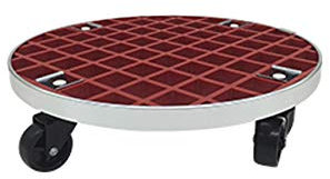 Chariot rond robuste avec roulettes pour grands pots de fleurs de jardin, intérieur et extérieur, rouge 36