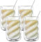 Lot de 4 verres à double paroi pour latte macchiato - 350 ml - Avec 4 cuillères - En forme de spirale - Pour cappuccino, latte, thé, thé glacé, américain glacé et lait