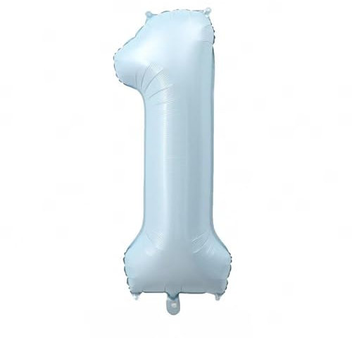Alaoo Luftballon 1 Geburtstag Zahl, 40 Zoll Blau Creme Folienballon, Riesenzahl Ballon für Mädchen Junge Geburtstag Party Dekoration Jahrestag Dekorationen