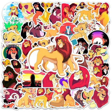 Adesivi Lion, Set di 50 Adesivi, Adesivo alla Moda Personalizzati Decorativi per Auto, Computer Portatile, valigia, Bicicletta, Natalizi Compleanno Regalo per Bambini Adulti