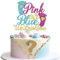 SYKYCTCY 1 Pack Glitter Boy or Girl Cake Topper Blue and Pink We Love You Glitter He or She Cake Decoration Pick for Baby Shower Gender Reveal Party Decorations Supplies