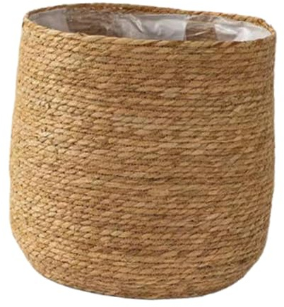F Fityle Gewebter Stroh Blumentopf Seegras Pflanzer Korb wasserdichte Innenraum Sundies Organizer Aufbewahrungsbehälter für Innengarten im Innenbereich, XL