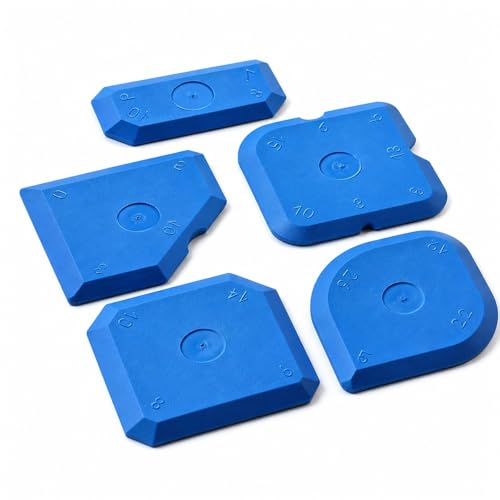 Kit de 5 herramientas de calafateo de silicona, sellador de silicona, perfil de calafateo para cocina, baño, sellador de suelo, sellado de lechada (azul, 50 x 50 x 20 mm)