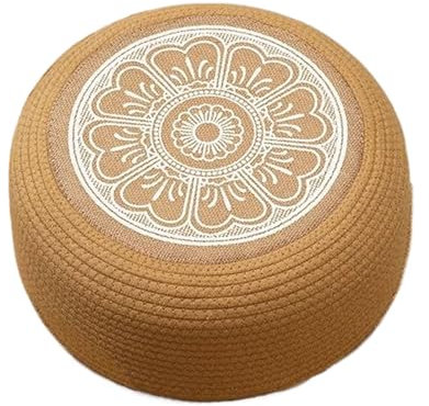 Rundes Bodenkissen - Meditationspolster | Bodenkissen | Bodenkissen für Erwachsene | Rattan Ottoman | wasserdichte Outdoor -Osmanen | Tatami Bodenkissen | Boho -Boden sitzt Kissen Sitz