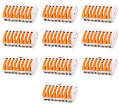 10 Stück Kabelverbinder Kabelklemmen Elektro,mit Betätigungshebel Verbindungsklemme,250V 32A, Kabelverbinder LüSterklemmen 8 HäFen Klemmen Elektro Kabelklemmen Elektro, Elektrische Anschlüsse