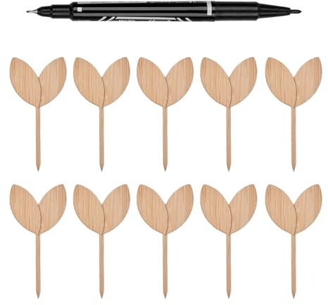 Gartenetiketten aus Holz – wasserdichte Pflanzenmarkierungen aus Holz, langlebige Naturholz-Gartenschilder für Gemüse, Kräuter und, wiederverwendbare Anhänger mit Stift für den Innen- und