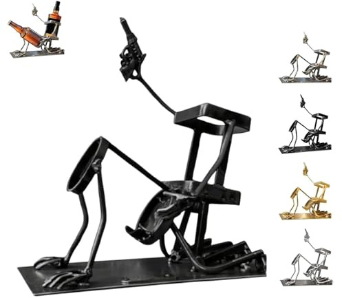 JOPWUE Portabottiglie 2 in 1 con teschio di coca cola e vino, in metallo, divertente, per bottiglie d'acqua multifunzionali, regalo per armadietto, frigorifero, dispensa, congelatore, barra