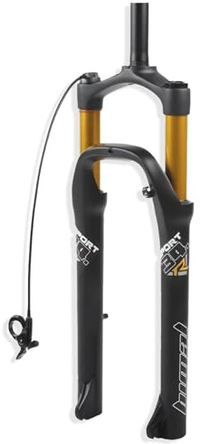 DHNCBGFZ Fat Fork 26 Inch 4.0 Tire Snow Beach E-Bike Suspension Fork HL/RL Disc Brake 1-1/8 Straight Front Fork QR 9mm Travel 100mm(Gold,RL)