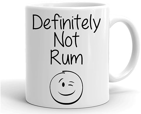 GrassVillage Definitely Not Rum Mug – Funny Sarcastic Coffee Cup Gift for Men, Women, Coworkers, Husband, Wife – 11oz Ceramic Mug for Office, Birthday, Valentine’s Day, Secret Santa
