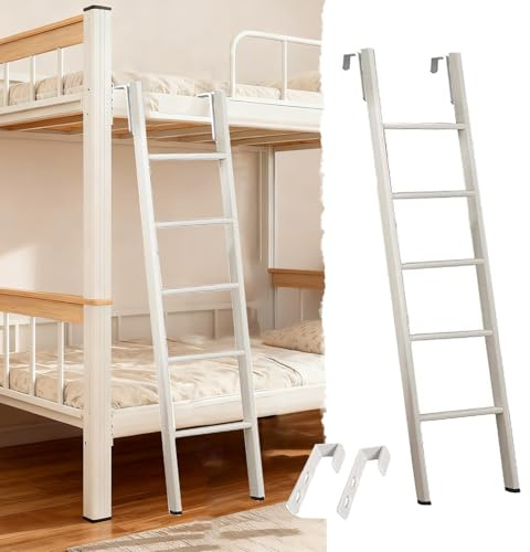 Hochbett Leiter Verstellbare Etagenbettleiter mit Breiter Trittfläche Und Haken, Etagenbettleiter für Wohnheim, Dachboden, Wohnmobil, Nur Bettleitern für Kinder Und Erwachsene(160cm/63)