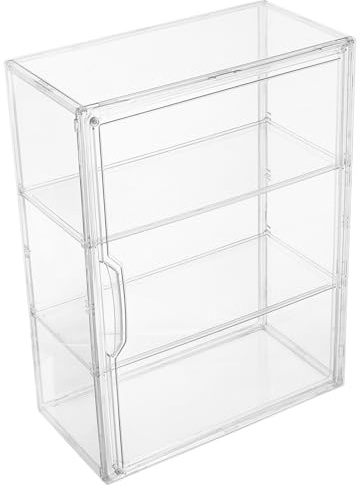 Toddmomy Magnetic Figurine Display Case Stackable Acrylic Showcase Box for Collectibles Dustproof Model Display Door for Action Figures and Miniatures Storage