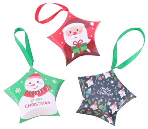 Cabilock 10stücke Weihnachtsgeschenkbox Bonboniere aus Hochwertigem Material Süßigkeitenbehälter für Pralinen und Kleine Geschenke Weihnachtsdekorationsbox für Bastelarbeiten und Schmuck