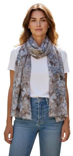 zarolo Damen Schal & Tücher leicht bunt, modischer Schal, eleganter Damen Halstuch weich dünn Baumwolle/Viskose/Seide, Geschenk für Frauen