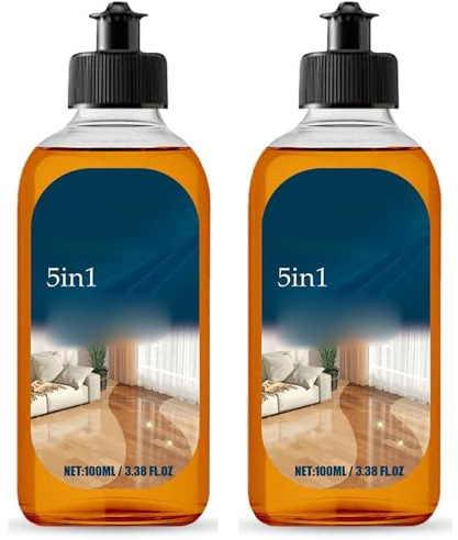 5 in 1 Floor Cleaner,Wood Cleaner Stain Remover,Tile Floor Cleaner,Fragrance Cleaning Care Solution,Stain & Odor Remover Floorcleaner for Hardwood,Tile & Laminate,Removes Stains,Restores Shine (2Pcs)