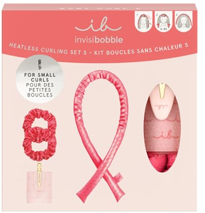 Invisibobble Lockenwickler Set hitzefrei Damen Premium - Baby Curl S 5er Set heatless curls Lockenband über Nacht - Heatless Curl Set für lange dicke feine Haare ohne Hitze definierte Locken