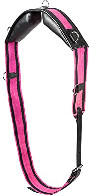 PFIFF 004218-126-Pony Decken-/ Longiergurt mit Lederkissen, S, schwarz-pink