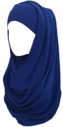 Lina & Lily Bubble Chiffon Damen Muslim Hijab Kopftuch Schal Turban, Stoff Leicht Undurchsichtig (Königsblau)