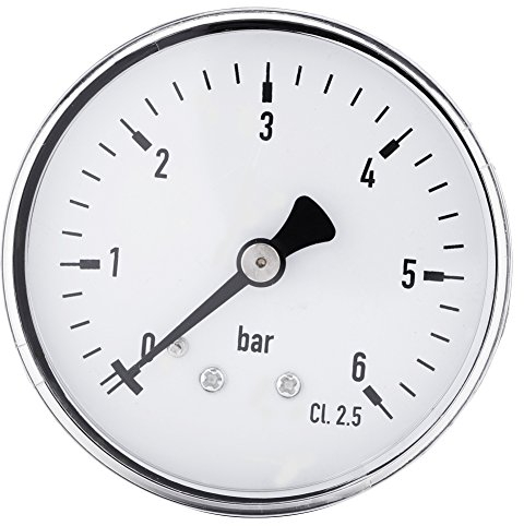 1pc Pneumatische Hydraulische Allzweck Manometer, 0-6 Bar Mini Hohe Präzision Manometer, Luft Öl Flüssigkeit Wasserzähler Piezometer1 / 4npt Gewinde Messing Ts-60-6