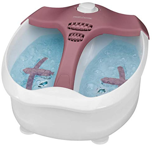ProfiCare PC-FM 3027 fotmassageapparat, uppvärmd fotstöd, intensiv bubbelpooleffekt, 4-stegs brytare, kan användas med och utan vatten, vit-röd